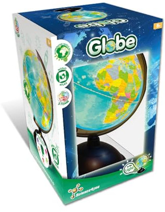 Science4you Globus Beleuchtet für Jungens & Mädchen +8 Jahre – Kinderatlas Kinder: Globus Deko auf Englisch mit Weltkarte, Spiel des Wissens und Geographie Spiel, Lernspiele für Kinder 7 8 9 10 Jahre