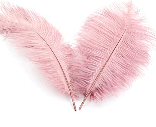 20 Stück 20-25cm Natürliche Straußenfedern,Strauß Feder zum Basteln,Bastel Federn für DIY Traumfänger Zubehör,Heimdekoration,KostüMe,Tischdeko Hochzeit Party Fest Hüte Kleidung Dekoration,Altes Rosa