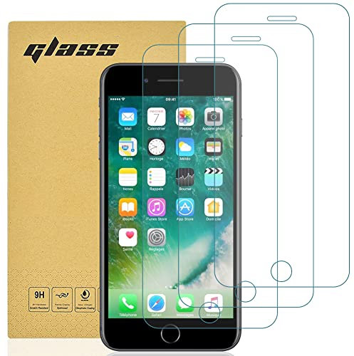 gueche [3 Unidades Protector de Pantalla para iPhone 8, iPhone 7, iPhone 6s, Cristal Templado para iPhone 6 Fácil Instalación, Vidrio templado 9H,Alta Definicion,Anti-Arañazos