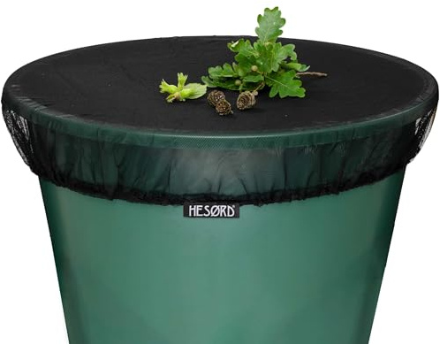 Housse pour Tonneau d'eau/Filet de Protection avec Bande Élastique - Couverture Anti-Moustique & Animaux pour Récupérateur d'eau de Pluie - diamètre 50 cm