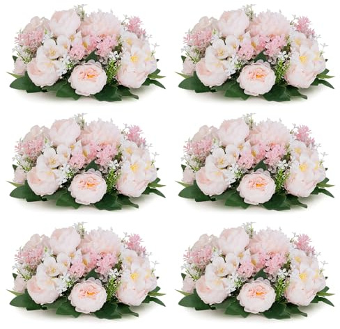Inweder Flower Balls Centerpieces for Tables: Pink Silk Rose, 6Pcs