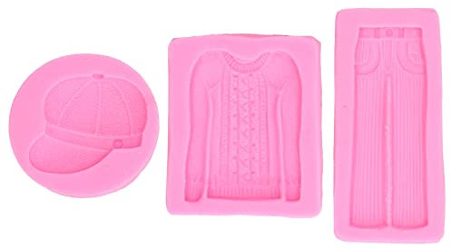 3 Stück Silikonform, Kuchendekoration, Silikonformen, 3D-Kleidung, Fondantform, Cupcake-Kuchen-Dekorationswerkzeug, DIY-Herstellung, Kochbedarf