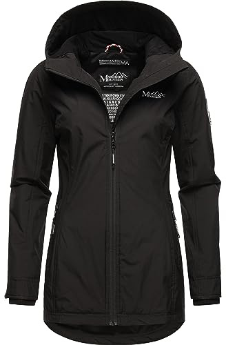 MARIKOO Damen Übergangsjacke leichte Jacke mit Kapuze Honigbeere Black Gr. XXL