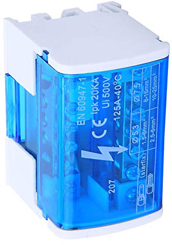 Scatola di Distribuzione Terminale Blocco di Distribuzione Scatola di Giunzione Monofase Impermeabile Per Esterni su Guida Din a 2 Livelli con Copertura Antipolvere Trasparente 207 Per Impianti Elettr
