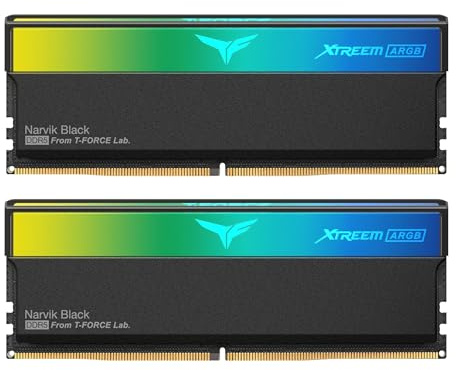 TEAMGROUP T-Force XTREEM ARGB DDR5 Ram 32GB (2x16GB) 8000MHz PC5-64000 CL38 Desktop Memory Module Ram for 600 700 Series Chipset XMP 3.0 Ready Black FF9D532G8000HC38DDC01