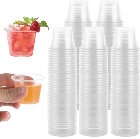 MUXHEL 500 set snapsglas plast, 40 ml/4 cl shotburkar, plastbägare snapsbägare, återanvändbara plastmuggar, shot mugg plast, dryckesbägare transparent, festmugg