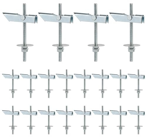 SWAWIS 20 Pezzi M6x100mm Tasselli Cartongesso Carichi Pesanti Tasselli per Cartongesso in Acciaio al Carbonio Zincato per Montaggio a Soffitto o a Parete per Appendere Oggetti Pesanti