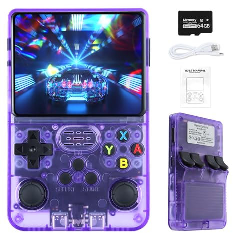 Forlarme Console de jeu portable rétro – Écran de 3,5 pouces, 1500 jeux classiques intégrés avec carte TF 64 Go, batterie 3500 mAh, Linux Open Source, émulateur portable portable