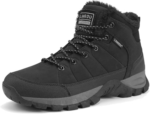 LANGDU Botas Hombre Invierno Zapatos Impermeables Senderismo Montaña Botines 41-46 EU
