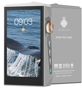 HIDIZS AP80 Pro MAX DAP MP3 Player with Bluetooth 5.1, 2.4G WiFi Hi-Res Streaming Playback, DLNA & AirPlay Wireless, Dual ES9219C DAC Chips Hi-res Audio Player, 2TB SD Card Exention, Grey