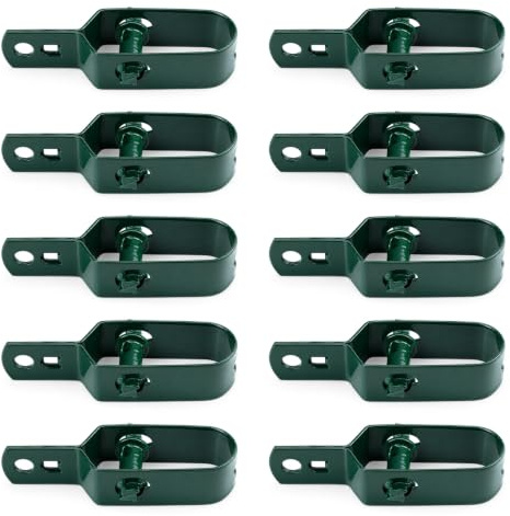 10 Piezas Tensor de Alambre para Cercas, Tensor en Acero Zincado Verde para Jardín, Pastoreo, Cercas de Malla, Cinegéticas, Alambrada (10,5x2,8x2,3cm)