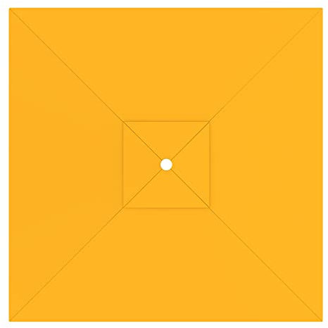 paramondo Sonnenschirm Bespannung für interpara Mittelmastschirm Quadratisch 300 x 300 cm, mit Schirmbelüftung, Waschbar, Gelb