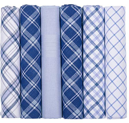 STS Mens Handkerchiefs 100% Cotton Boxed Hankies Hankys Mens Quality Gift 6/7 Pack