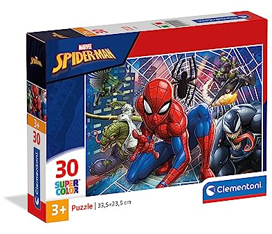 Clementoni - Puzzle Spiderman Marvel 30 Pezzi Supercolor, per Bambini 3+ Anni, Colorata Illustrazione del Cartone Animato, Idea Regalo, Made in Italy, 33,5x23,5 cm, 20250