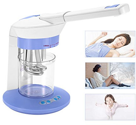 Vaporizzatore facciale all'ozono, spruzzatore ionico 2 in 1, vapore aromaterapico per sauna facciale, spruzzatore micro-nano SPA per pulizia idratante viso, per uso personale a casa(EU)