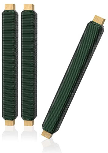 Talvani Basteldraht 3X | in grün Silber schwarz – Hochwertiger Blumendraht zum Basteln – Rostfreier Draht, DE Versand – Verbesserter Bindedraht für Pflanzen lackiert, Ø 0,65 mm | 38 m