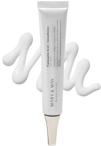 Mary&May Tranexamic Acid + Glutathione Eye Cream - Powerful Antioxidant, Reduces Dark Circles in the Eye, Improve Uneven Skin Tone with Vitamin C - Suitable for Morning and Night Use, 1.01 oz.