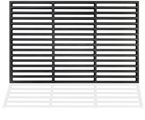 SUBTLETY 42 x 28 cm universellt grillgaller set emaljerat ugnsgaller gjutjärn askgaller med grillgaller design rektangel BBQ eldgaller 10 mm tjockt gjutjärnsgaller för gasgrill träkolgrill öppen spis eldkorg