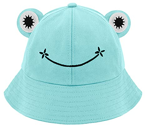 Naimo Niedlicher Frosch Fischerhüte Erwachsene Baumwolle Buckethut Anglerhut Unisex Eimer Hut Faltbar Outdoor Sonnenhut Strandhut Sommermütze