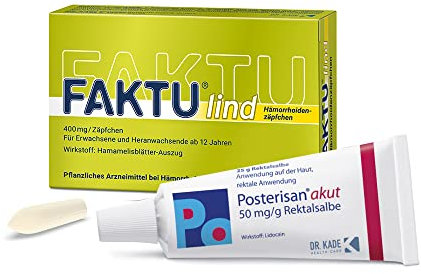 Posterisan akut 50 mg/g Rektalsalbe (25g) & FAKTU lind Zäpfchen (10 Stück)