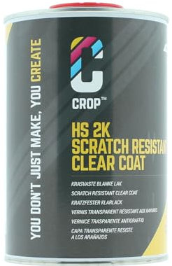 CROP 2K Klarlack Kratzfest Hochglanz 1 Liter - Autolack Klarlack Auto Glänzend mit Reflow-Technologie - Selbstheilender Acryl Klarlack UV-Beständig