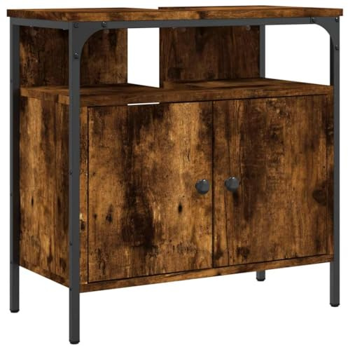 vidaXL Tvättställsskåp rökfärgad ek 60x30x60 cm konstruerat trä