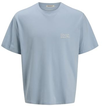JACK & JONES Camiseta Estampada para Hombre Jortavira Type Back Teess Crew Neck Oc25, Skyway., M