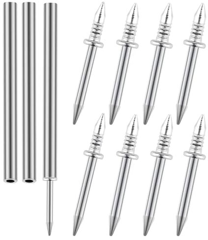 300 Pcs Skirting Board Nails, Double-Head Skirting Thread Seamless Nails, Double Headed No Trace Nails, Invisible Security Screws Skirting Line Nails for Wood Furniture Nails, with 3 Sleeve Tool