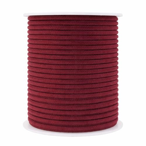 Mandala Crafts Maroon Soft Replacement Drawstring Cords for Sweatpants Bags - Piping Cord for Sewing Upholstery - 50 Yds 2mm Cotton Cording Macrame Rope Corset Strings