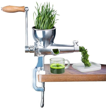 Exprimidor manual de hierba de trigo, jugo versátil de acero inoxidable presione verduras de frutas para la col rizada de la col rizada perlazal de espinaca uva