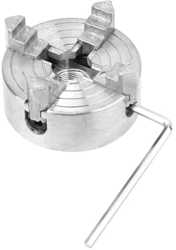 BRRNOO Mandril de Torno de 4 Mordazas, Mandril de Torno de de Madera de Accesorio de Máquina de Torneado Z011A de de Aleación de Zinc Mandíbula Reversible para Máquina de