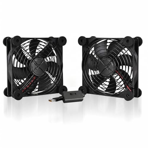 Mepham Ventola USB, ventola PC 130 mm, ventilatore silenzioso con 3 velocità regolabili, doppio raffreddamento 5V per computer, PS4, router e armadio.