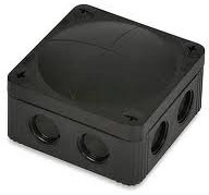 WISKA OUTDOOR JUNCTION BOX IP66 85 X 85 X 51mm BLACK