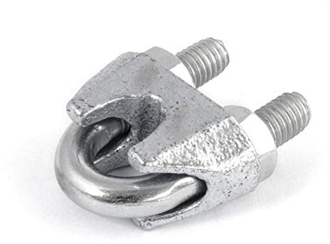 50 x 6mm Perno en U ABRAZADERA DE CABLE, acero galvanizado, clip que fija los extremos sueltos de cables, cables de yute y cables de polipropileno [DQ-PP]