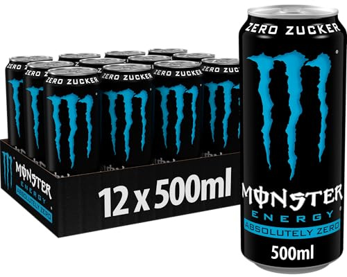 Monster Energy Zero Sugar - koffeinhaltiger Energy Drink mit klassischem Monster-Geschmack - ohne Zucker - in praktischen Einweg Dosen (12 x 500 ml)