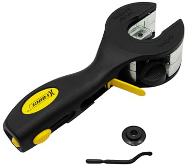 AGS XForce Ratcheting Metal Tubing Cutter, Adjustable Pipe Cutter for Copper, Aluminum, Stainless Steel Tubes, Heavy-Duty Hand Tool with Precision Cutting for 1/8 to 1-1/8 Pip