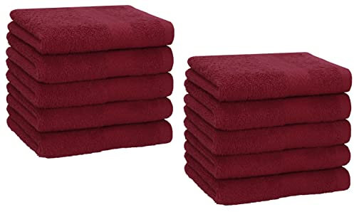 Betz 10 Stück Seiftücher Seiftuch Seiflappen Set Premium 100% Baumwolle Seiflappen Set Größe 30 x 30 cm (dunkelrot)