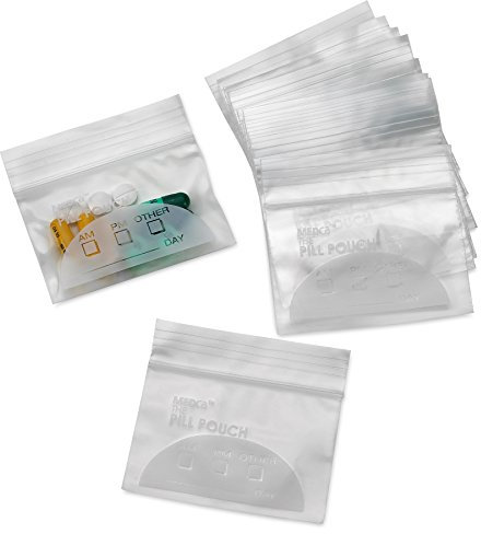 Sachets Individuels pour Pilules et Comprimés - (Paquet de 100) 3 x 2.75 Pochettes en Plastique pour Médicaments de Voyage avec Labels, 4 mil