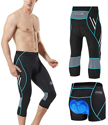 MEETWEE Mäns 3/4 Cykelshorts Cykelshorts, Kompression Cykelshorts Leggings Cykelbyxor för män Elastisk Andningsbar 3D Sponge Sittdyna