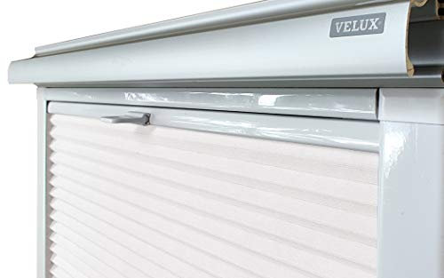 Home-Vision® Dachfenster Premium Doppelplissee Wabenplissee ohne Bohren(Weiß für CK04 - Weiß) Einfarbig Blickdicht Sonnenschutz, Alle Montage-Teile inklusive
