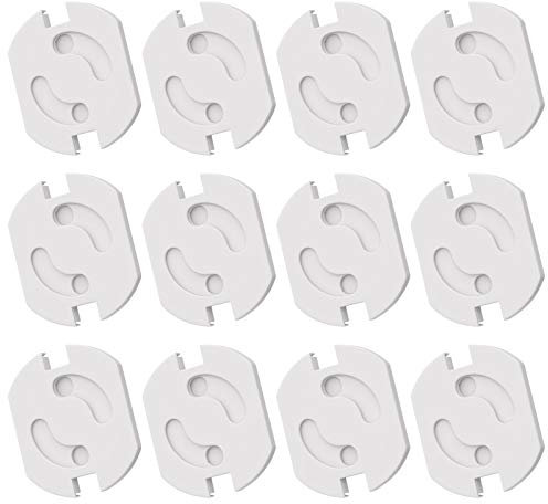 WELLGRO Steckdosen Schutz - mit Drehmechanik, selbstklebend, weiß - Kindersicherung - Menge wählbar, Stückzahl:12 Stück