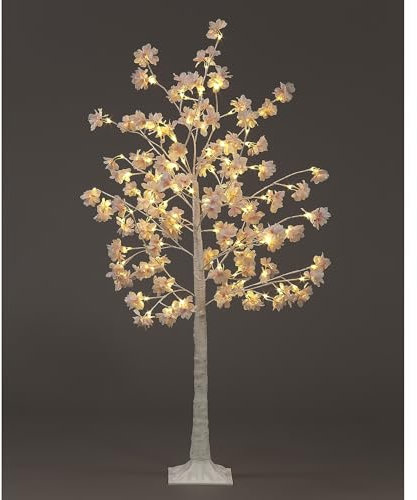 1.2m Cherry Blossom Tree w/144 Flowers & Warm White LED's - In or Outdoor (Pale Pink)