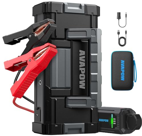 AVAPOW 6000A Car Battery Jump Starter Portable (12V DC Output for All Gas or up to 12L Diesel), Jump Box for Car Battery with USB3.0 Power Bank, Jump Pack with SOS Bright Light