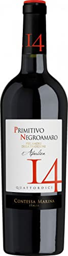Primitivo Negroamaro Puglia IGT 14 Contessa Marina Apulien Rotwein halbtrocken