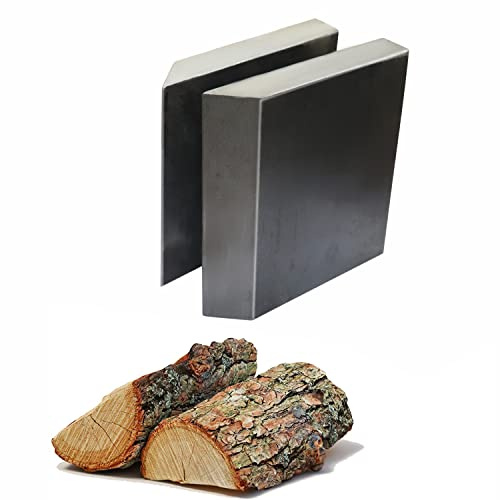 SIMOND STORE Manual Log Splitter Wedge, 5 Inch L X 5 Inch W X 3/4 Inch Thick, Heavy Duty Wood Splitter for Wood Stove Fireplace Fire Pit Kindling Fire Starter Logs - 2 Piec