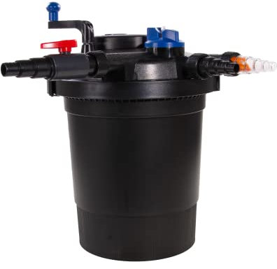 AquaForte GPF-10000 (11 Watt) Druckfilter, Leistung 11 Watt, Spannung 230V, Frequenz 50Hz, Eingang/Ausgang 19/25/32/40mm, Empf. Durchflussmenge 10.000 l/h, Geeignet für Zierteiche bis 12.000 Liter