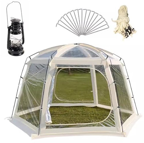 Tenda a Bolle Pod Igloo All'aperto per Il Giardino, Tenda a Bolle di Campeggio Trasparente con Luci USB, Corde, Unghie, All Weather Screen Ospita Tende a Stella, Data Night