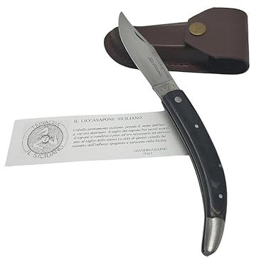 DELFIERO Coltello Caccia Liccasapone Siciliano in Corno Scuro