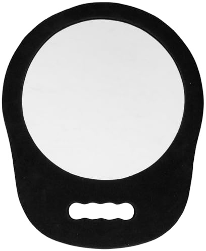 Healeved Espejo De Mano Redondo con Marco De Espuma Alta Densidad 13.4X10.8 Pulgadas para Salón De Belleza Y Maquillaje Portátil Y Antigolpes para Uso En Casa Y Viajes