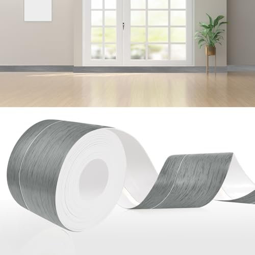 DIKARIYA Rodapies Autoadhesivo, 6M Rodapie PVC Rodapie Adhesivo Rodapié Flexible y Blanda, Zócalo Autoadhesivo Cocina, Embellecedor Encimera Cocina, 50 x 20mm Rodapie Apto Para Cocina y Baño